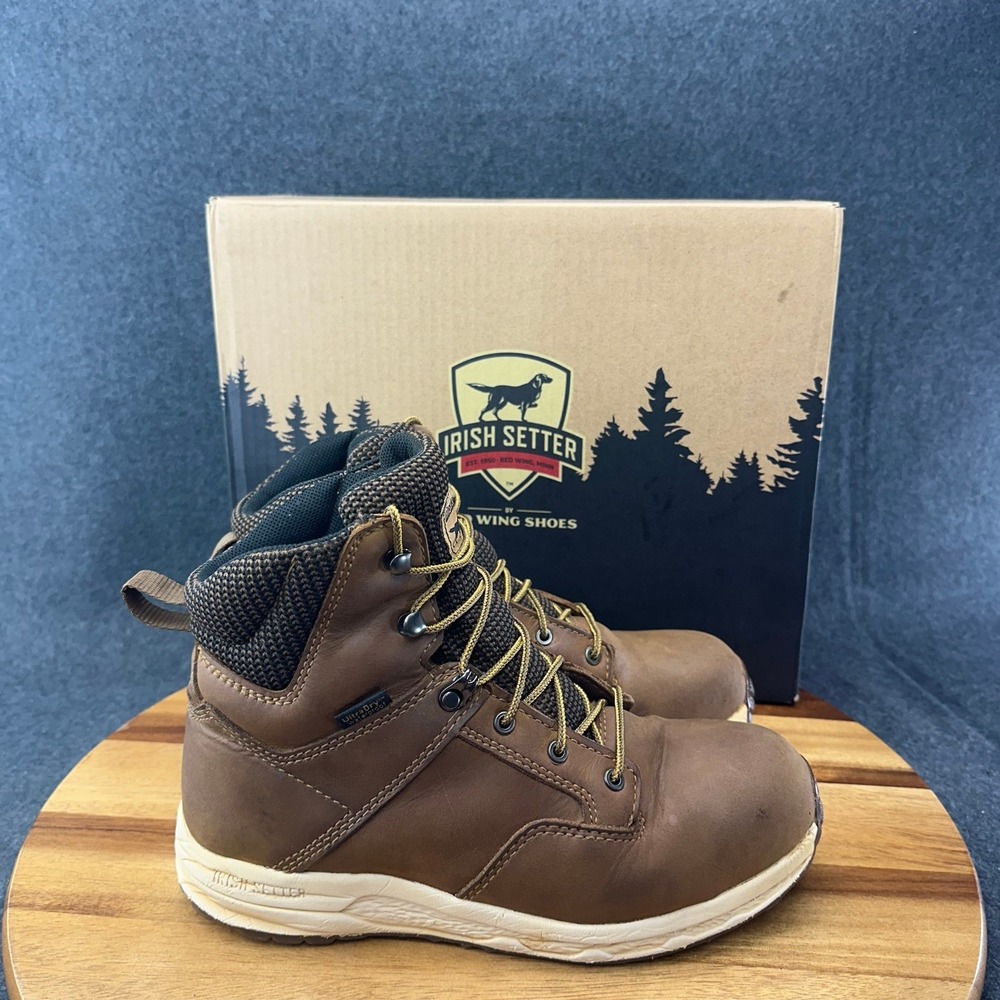 Red Wing Irish Setter Clearwater 83268 Womens Brown Leather Steel Toe Boots 8.5D